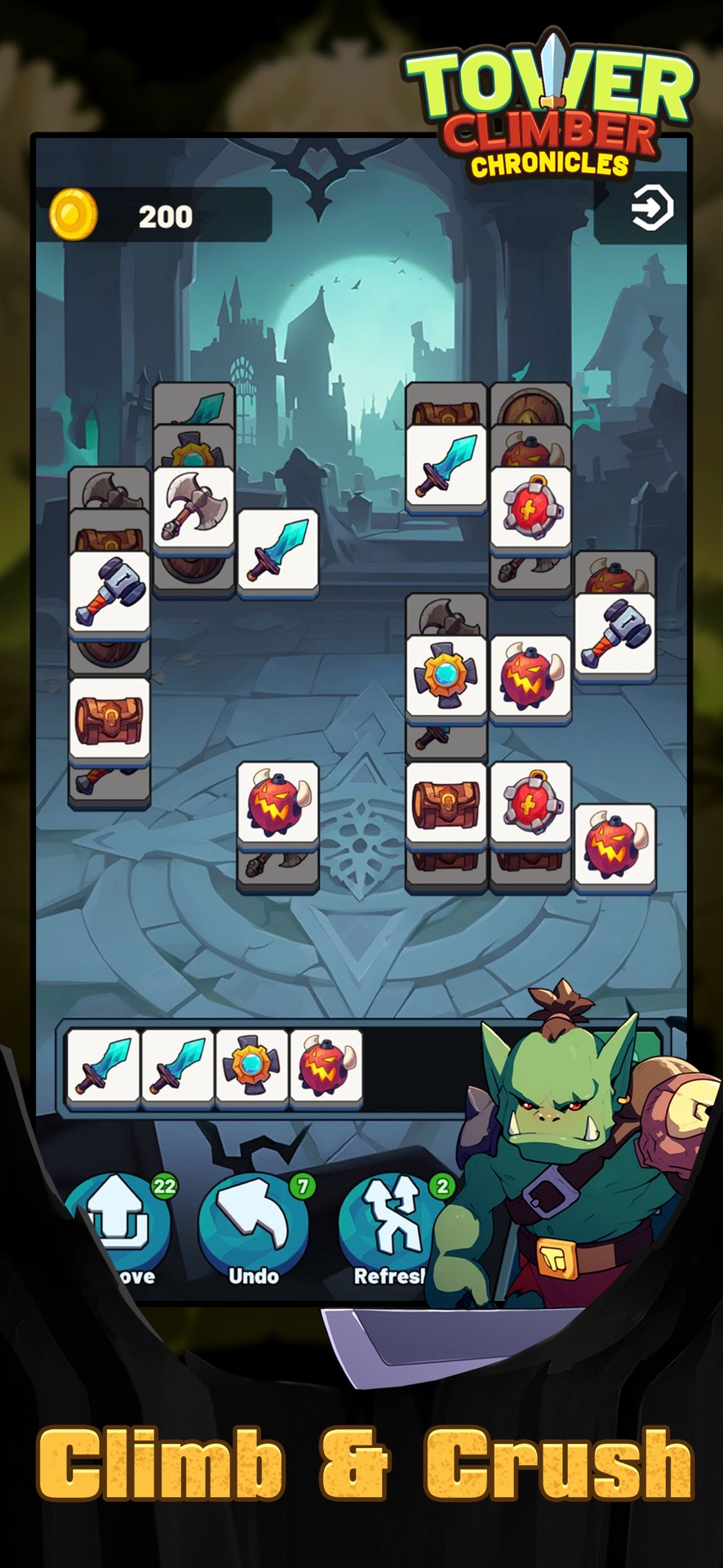 Climb and crush gameplay
