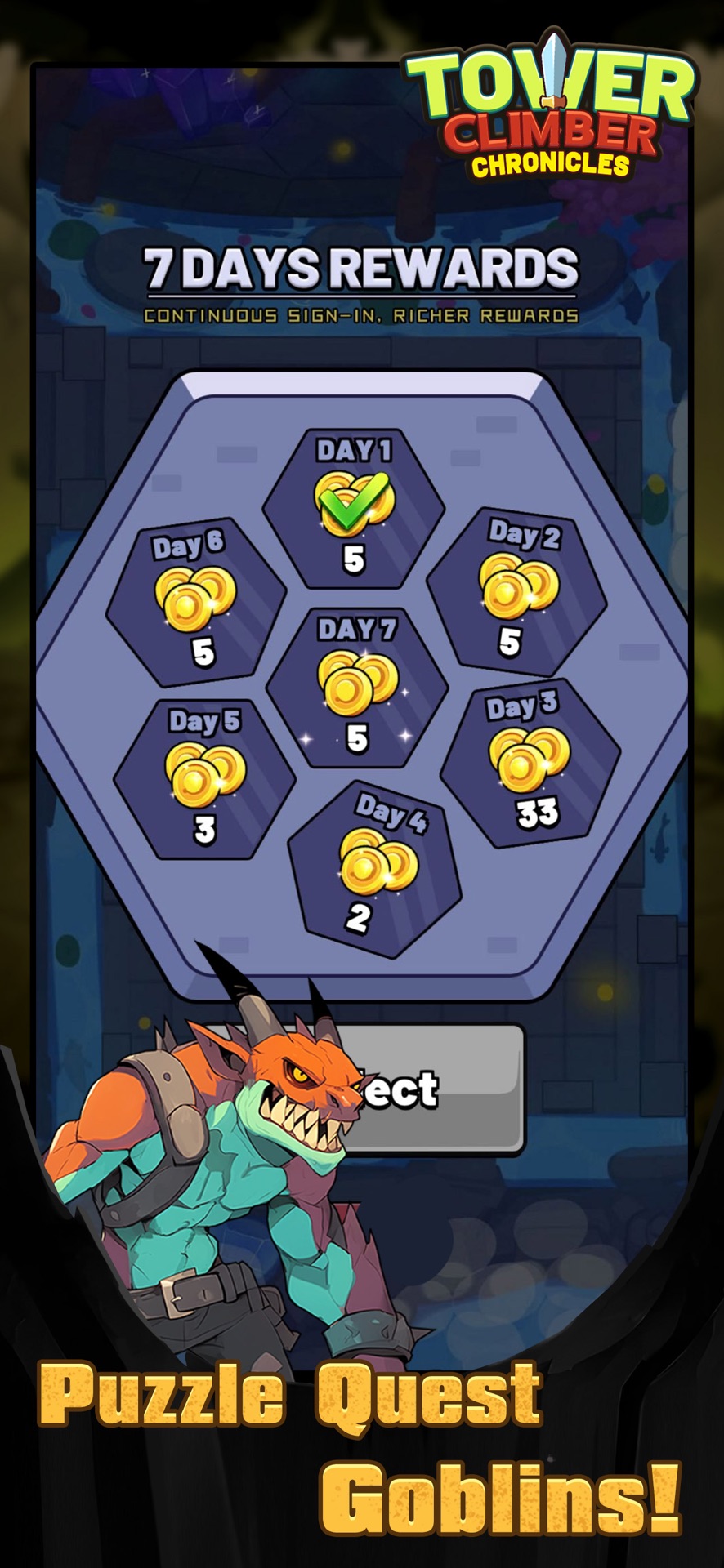 Tower match puzzle